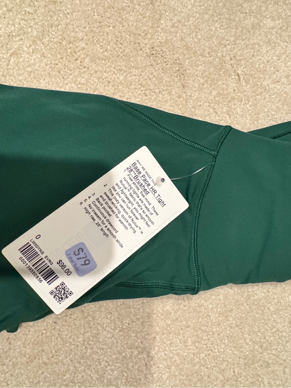 Lululemon Base Pace 28 legging